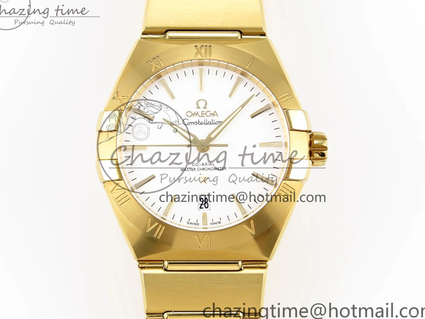 0303 Constellation 39mm YG ASWF 1:1 Best Edition White Dial on YG Bracelet A Casual 7780